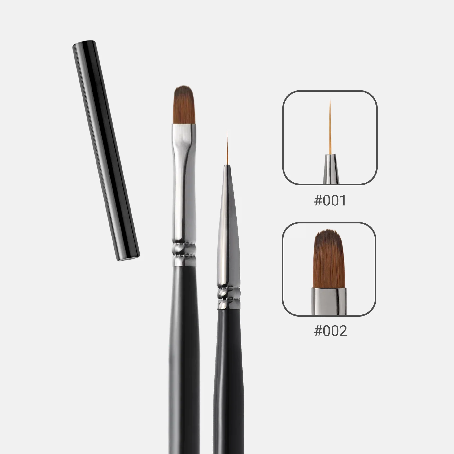 ( lot de 2 ) Pinceau gel + Pinceau liner 10mm NOIR